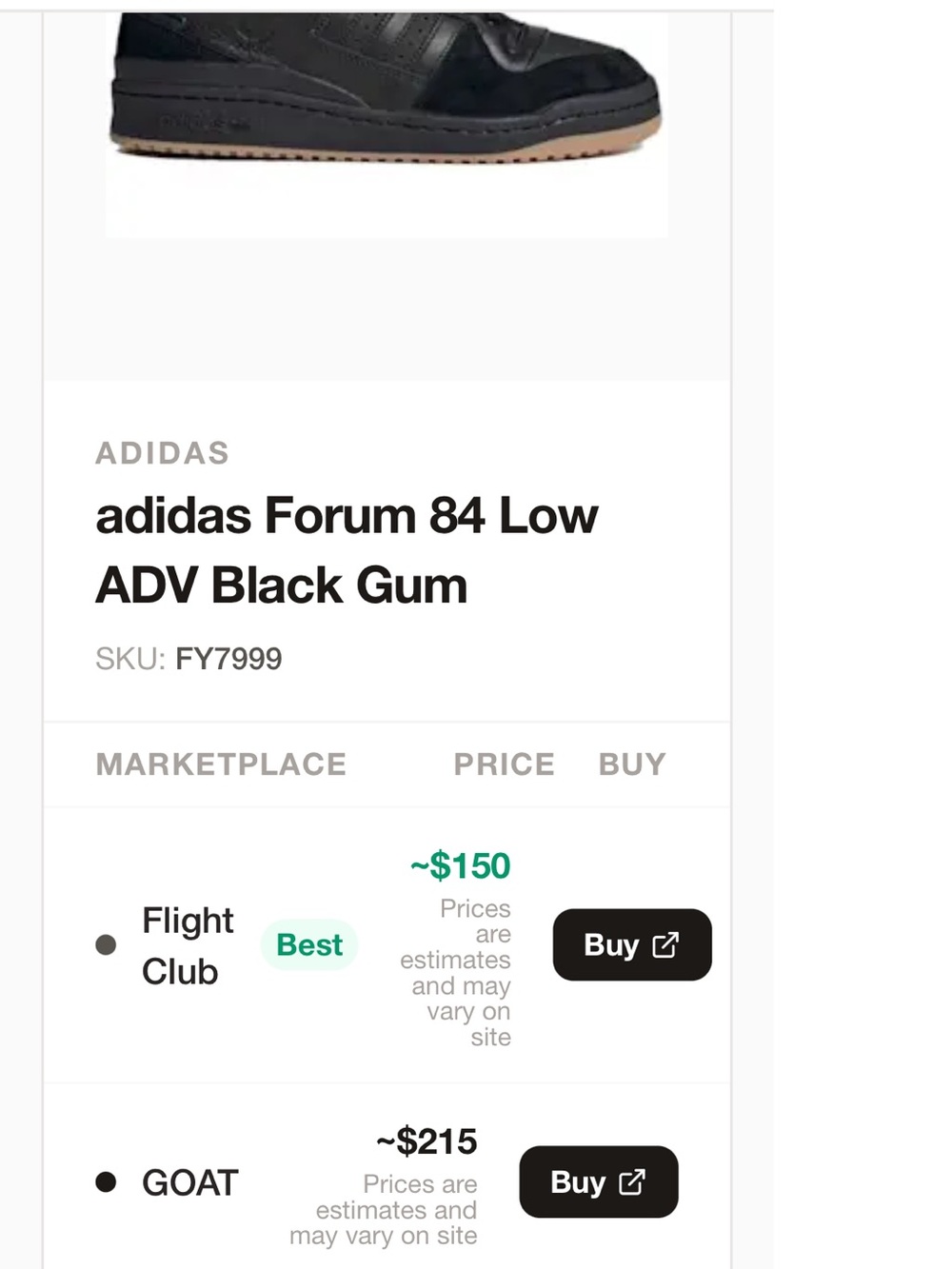 Adidas Forum 84 gum sole